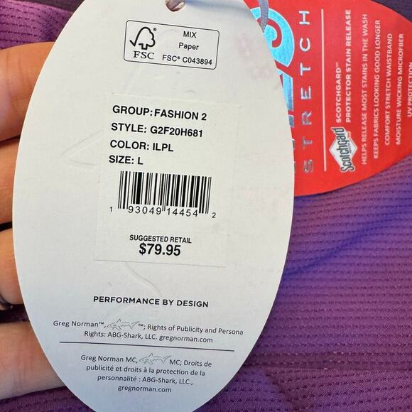 NWT Greg Norman ML75 Performance Golf Skort – Women's Large –Purple Plaid Preppy - Picture 2 of 11